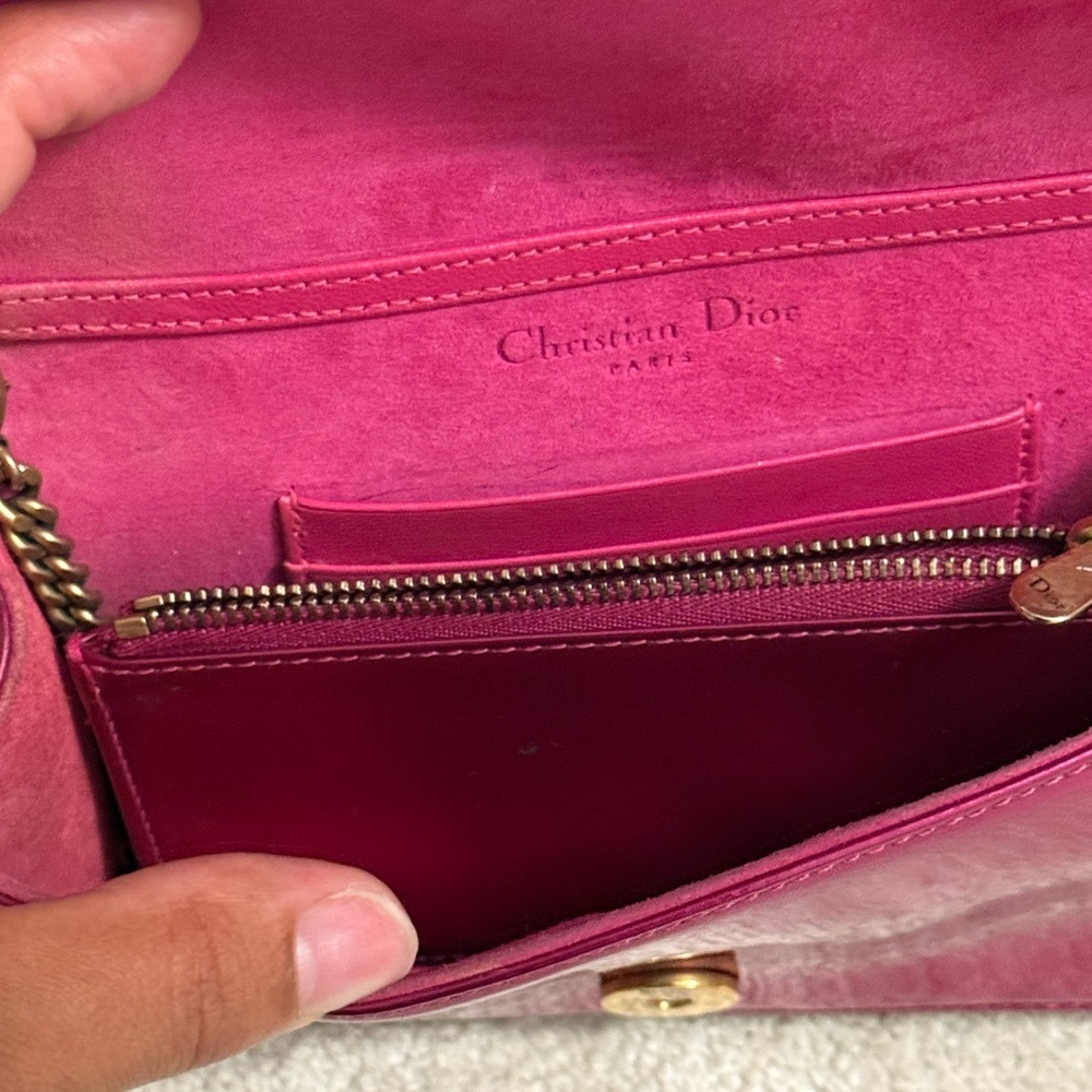 Dior Fuchsia Studded Clutch with Gold Accents - Picture 6 of 7